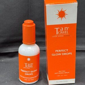 Tan Towel Perfect Glow Drops Self Tan Anti Aging Serum , All Skin Tones NIB